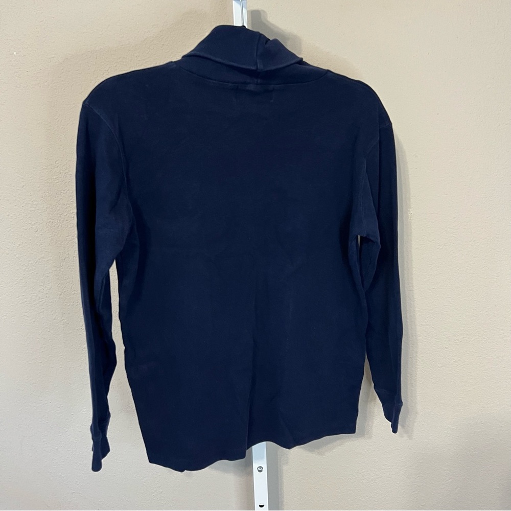 Lauren Ralph Lauren Navy Cowl Neck Sweater with Gold Emblem - Picture 4 of 4